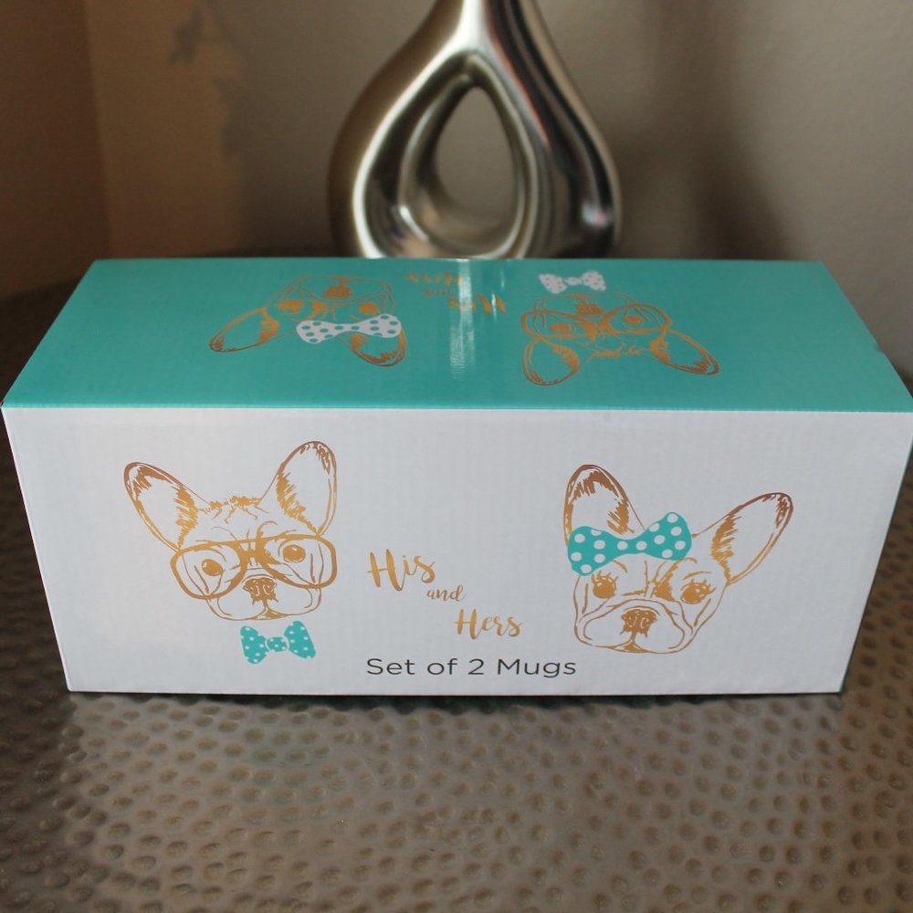 Set of His & Hers Frenchie Bulldog Mugs NWT - Picture 5 of 5